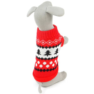 Vsepropejska Christmas svetr pro psa Barva: Červená, Délka zad psa: 38 cm, Obvod hrudníku: 38 - 52 cm